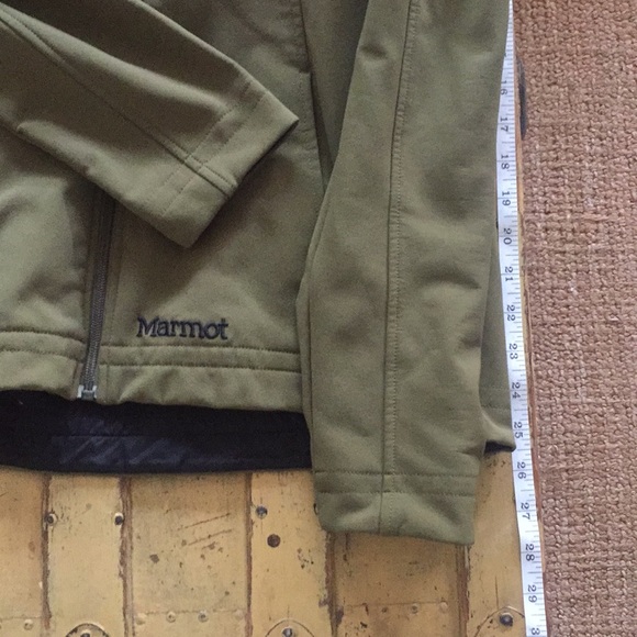 MARMOT BRAND OLIVE FUR HOOD WARM ZIP JACKET COAT M - Picture 12 of 16